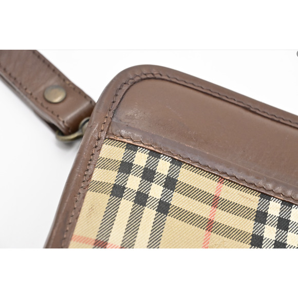 Burberry Vintage Authentic Clutch Bag Classic Nova Check Beige Brown Canvas - Picture 4 of 12